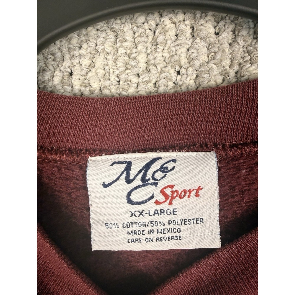 Vintage Y2K Golf Crewneck Sweatshirt Embroidered Golf Bag Burgundy Men's XXL - Picture 7 of 8